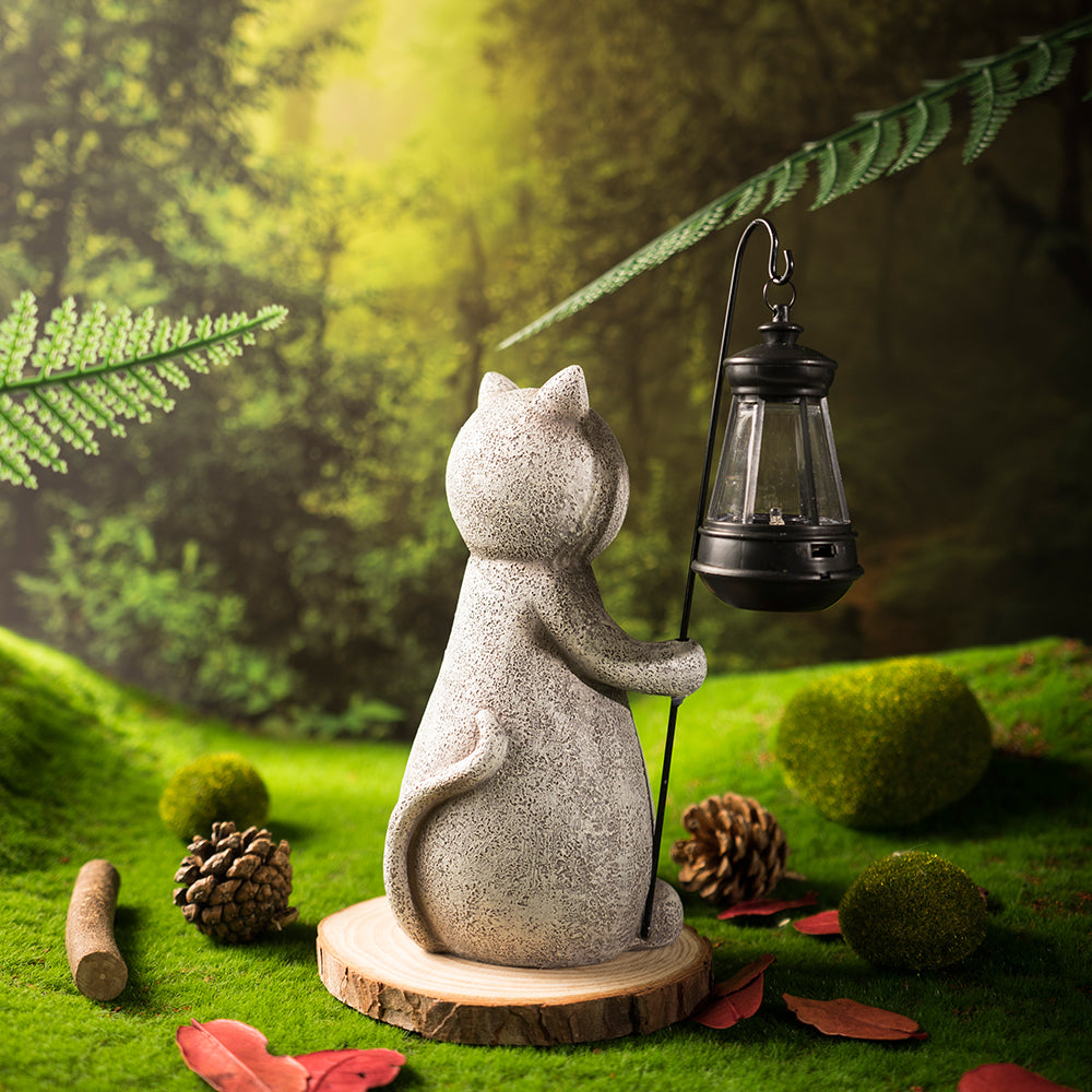 StoneCat™ - Handmade Solar Cat Garden Statue