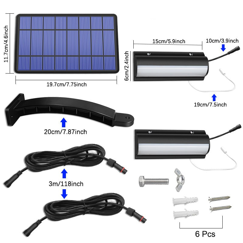 Aplique solar con doble cabezal y panel separado