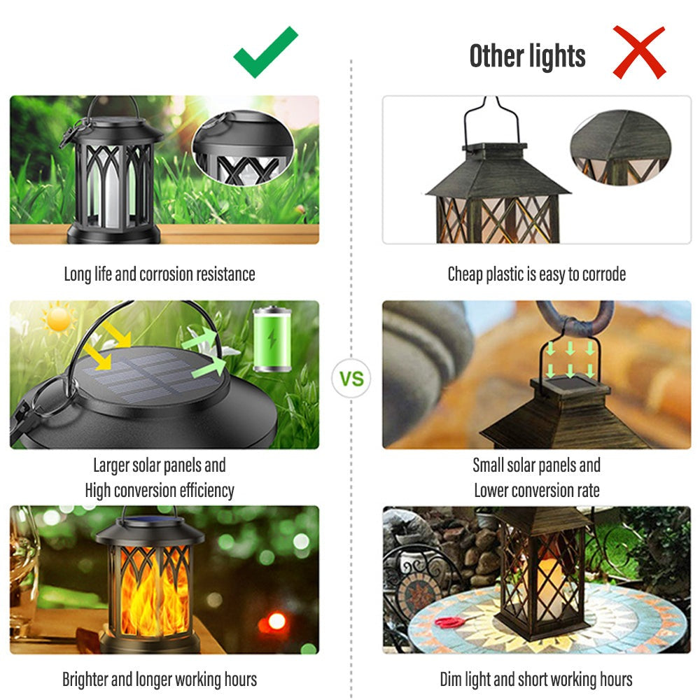 FlameGlow™- Solar Hanging Flame Lantern