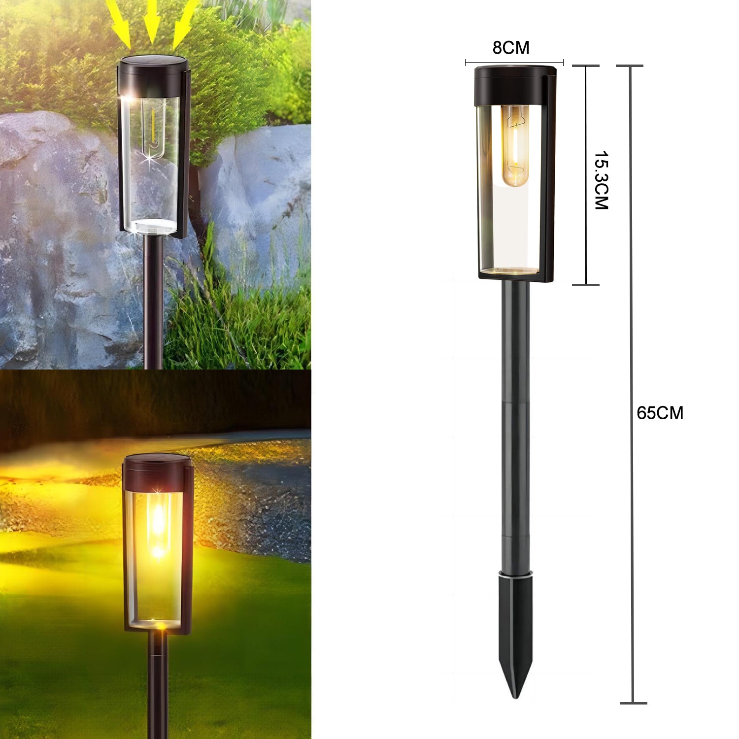 DreamScape™- Elegant Cylindrical Solar Walkway Lights