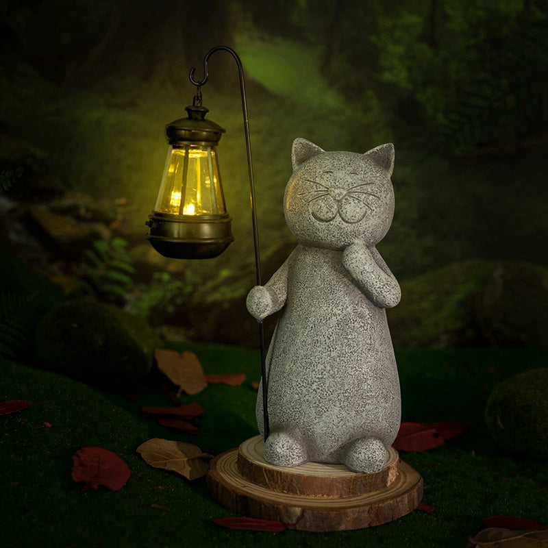 StoneCat™ - Handmade Solar Cat Garden Statue