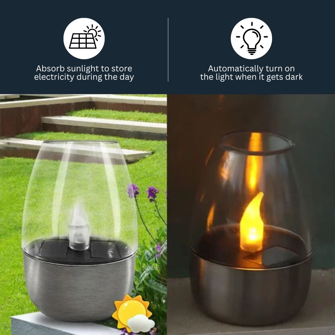 Solar Waterproof LED Glass Candles