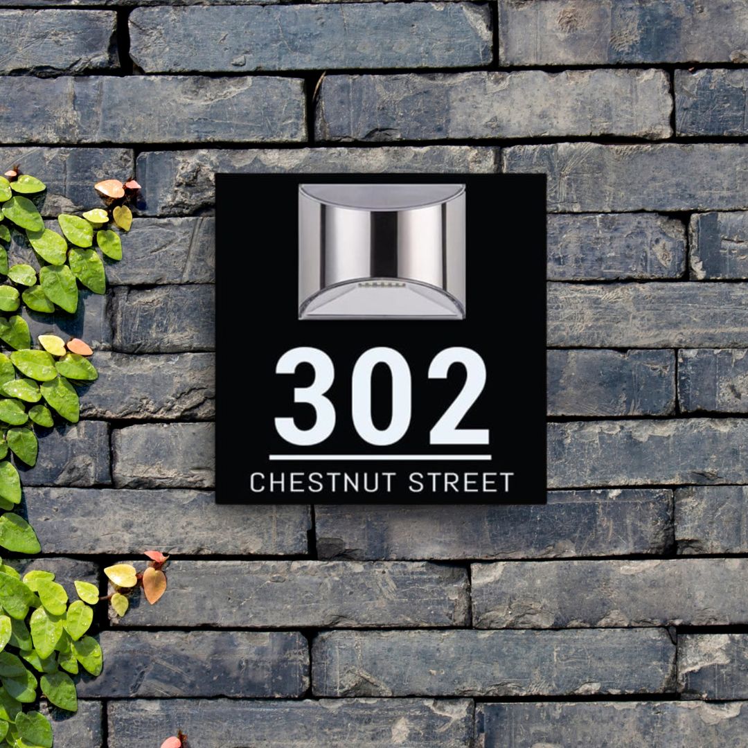 Personalized Rectangular Solar Address Plaque