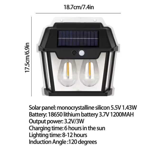 IlluminateSolar™ Vintage motion wall lamp