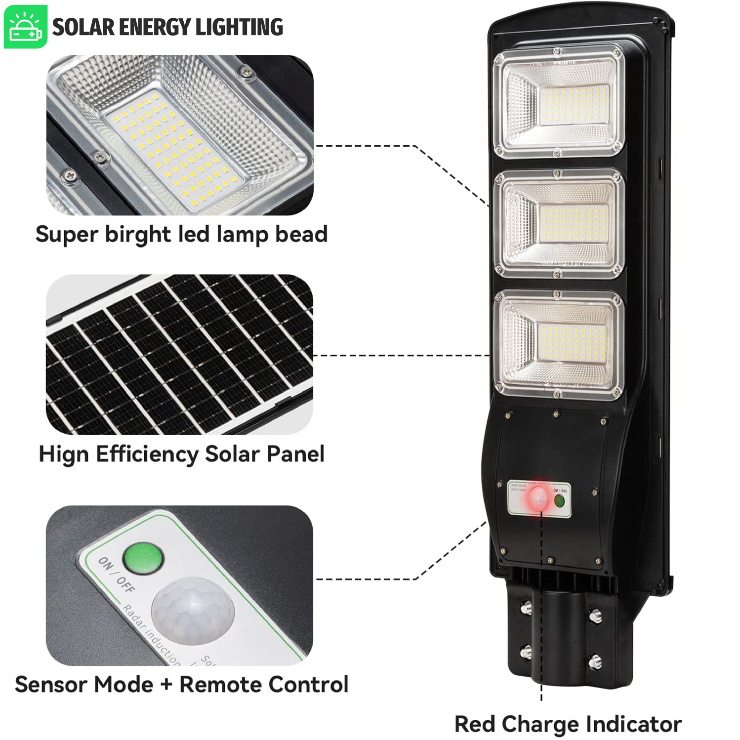 IlluminateSolarMega™- The Ultimate 375W/6500 Lumens Ultra-Bright Solar Street Light