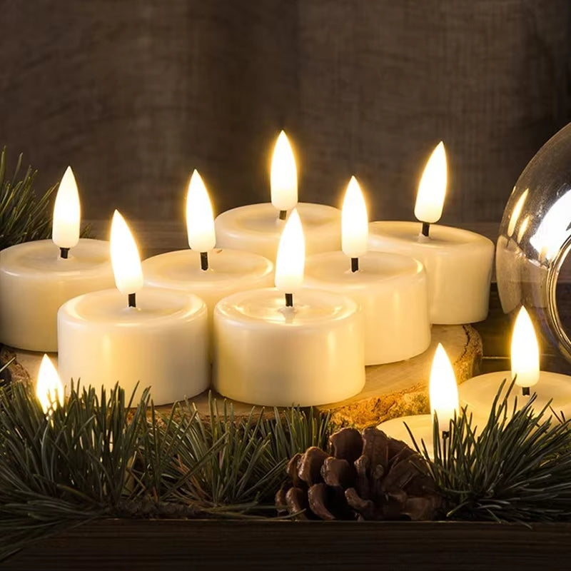 6 pcs Short Flameless Flickering LED Candles