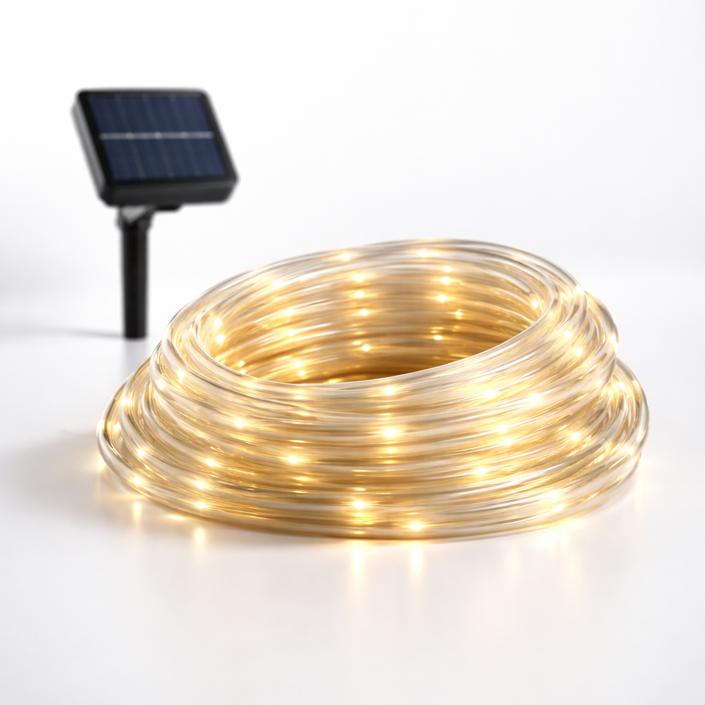 SolarTwine Rope Fairy Lights – Solar-Powered Tube Lights for Garden & Christmas Decor