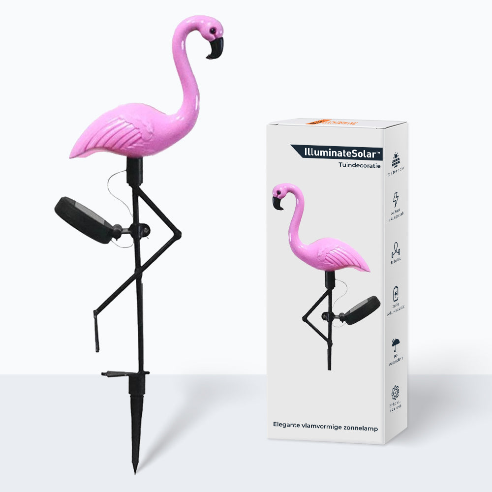 FlamingoGlow - solar-powered LED lawn flamingo lamp