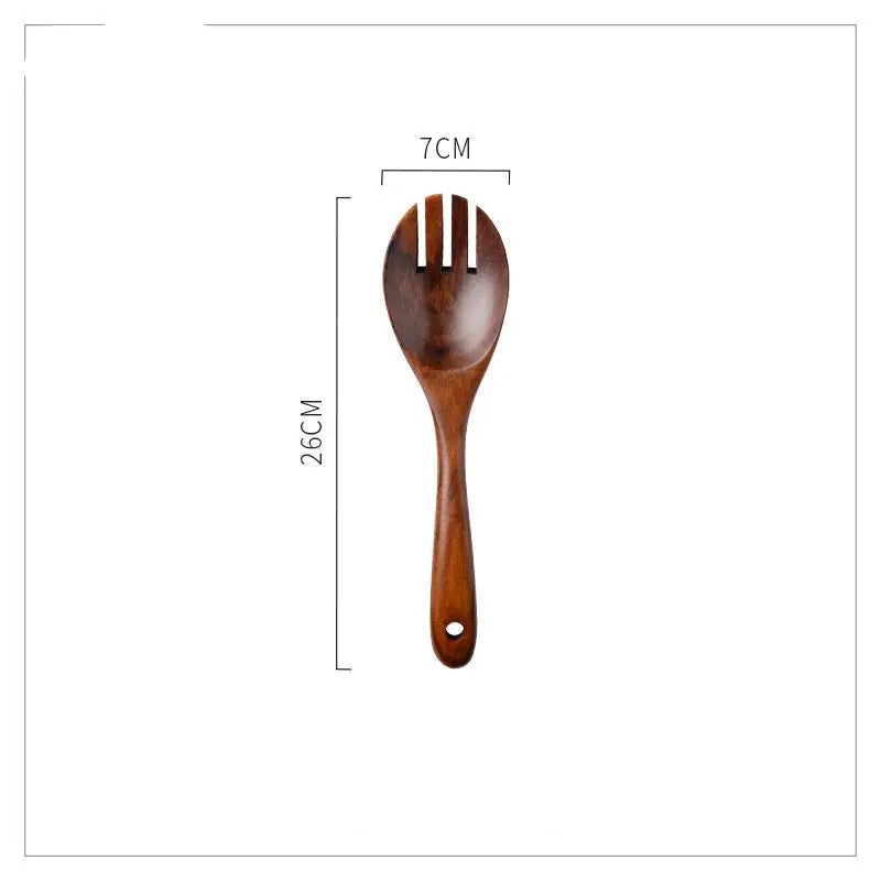 Large Acacia Wood Salad Bowl Set