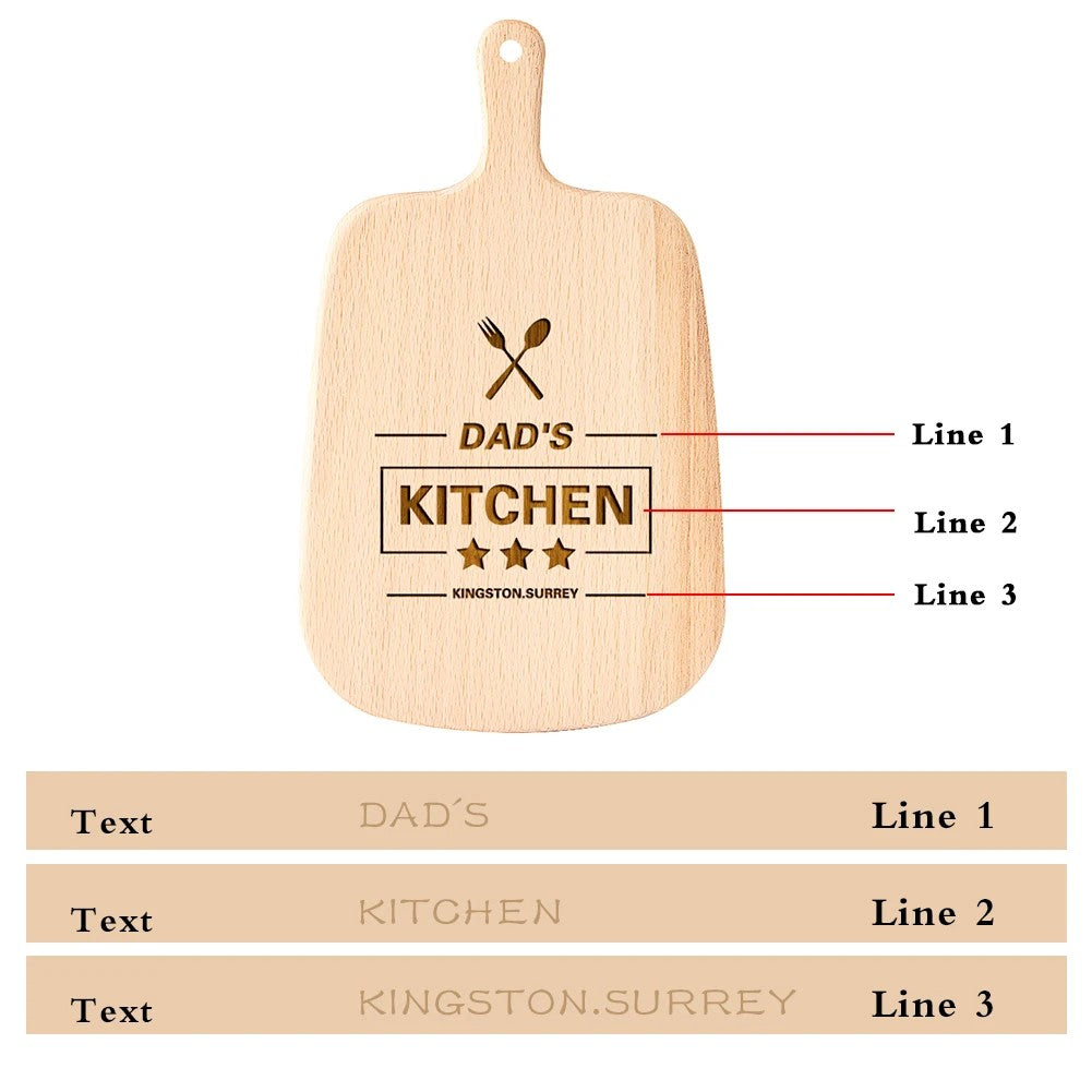 Dad’s Custom Kitchen Cutting Board – Engraved Gift for Fathers