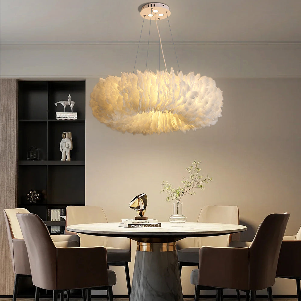 Feathra - Feather Ring Pendant Light