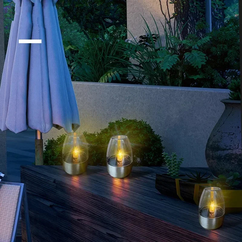 Solar Waterproof LED Glass Candles