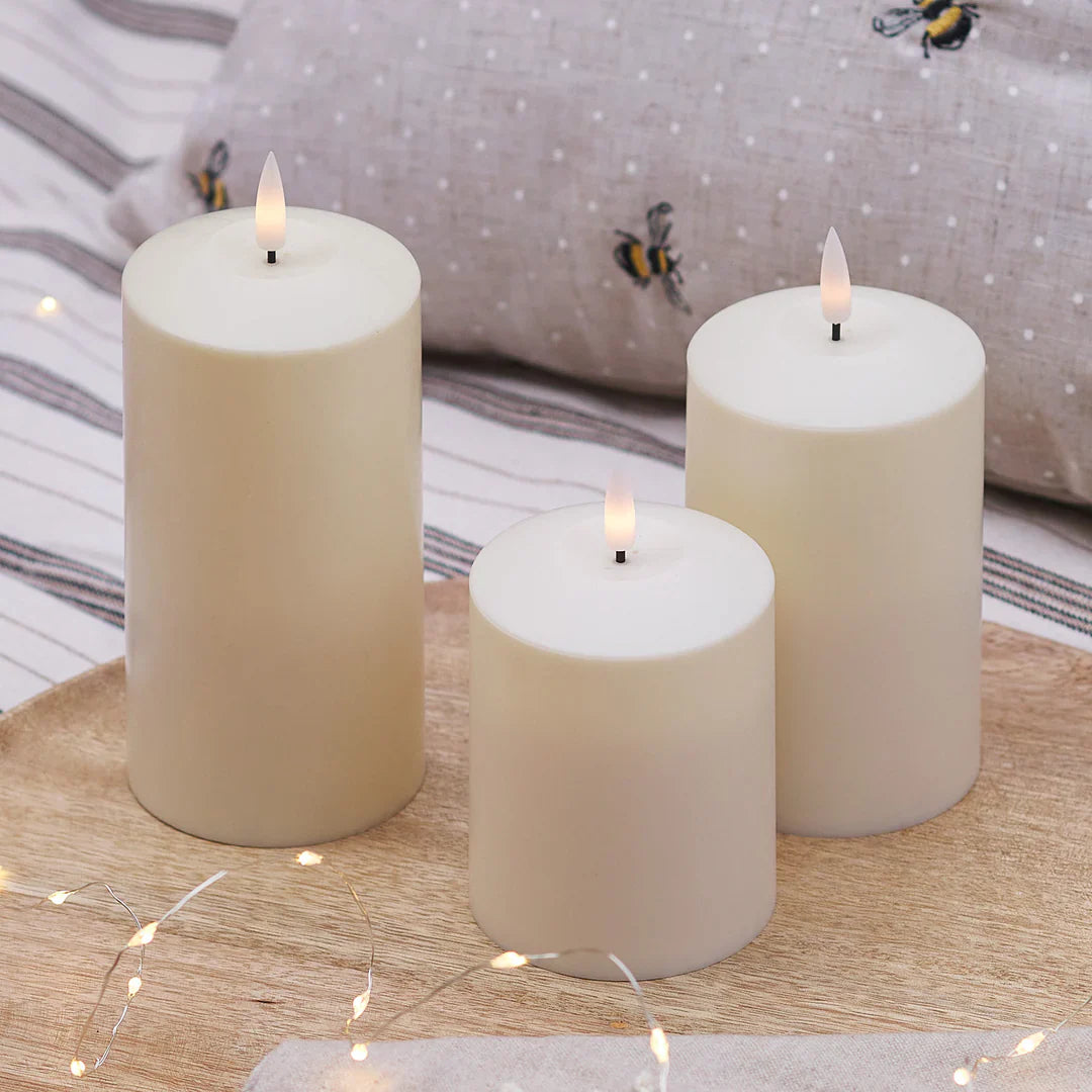 3 pcs Tall Flameless Flickering LED Candles