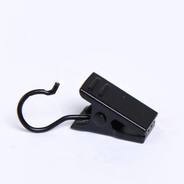 Wire/cable hanging clip for light strings in black stainless steel