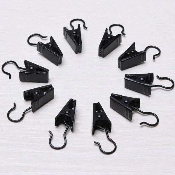 Wire/cable hanging clip for light strings in black stainless steel