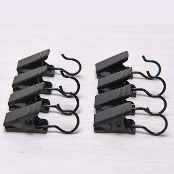 Wire/cable hanging clip for light strings in black stainless steel