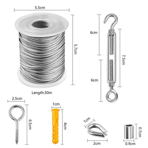 30M guide wire PVC coated stainless steel for heavy duty suspension