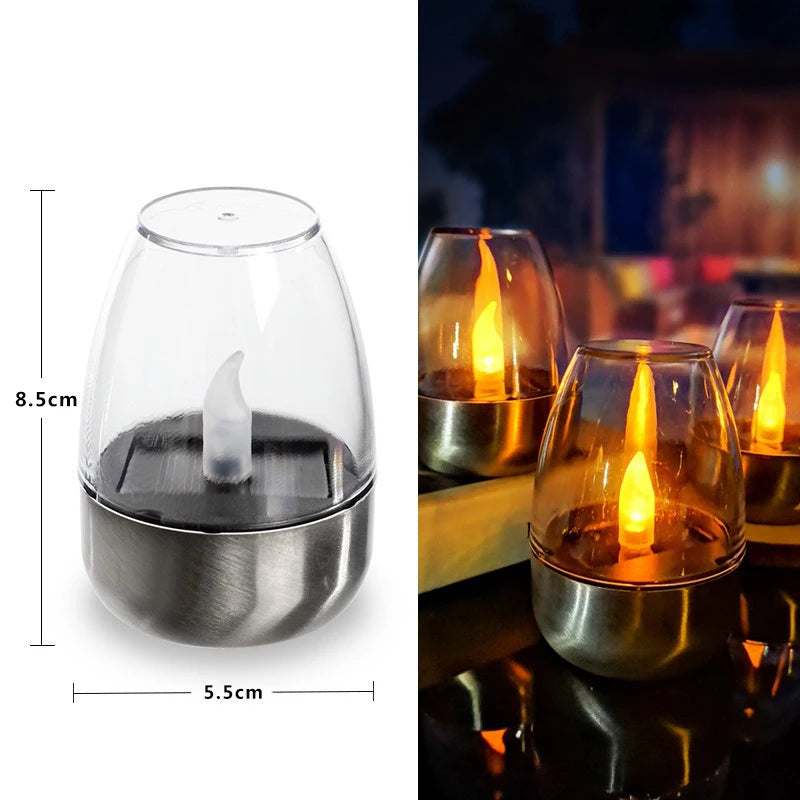 Solar Waterproof LED Glass Candles