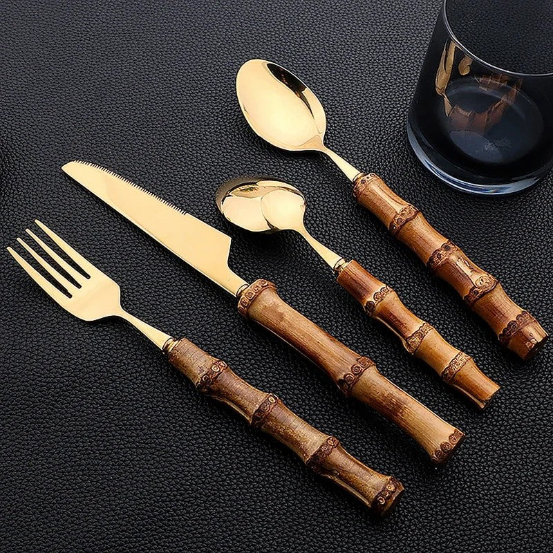 24-Piece Bamboo Cutlery Set