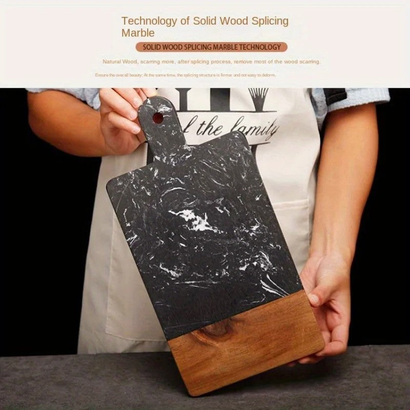 Double-Sided Acacia Wood & Marble Cutting Board