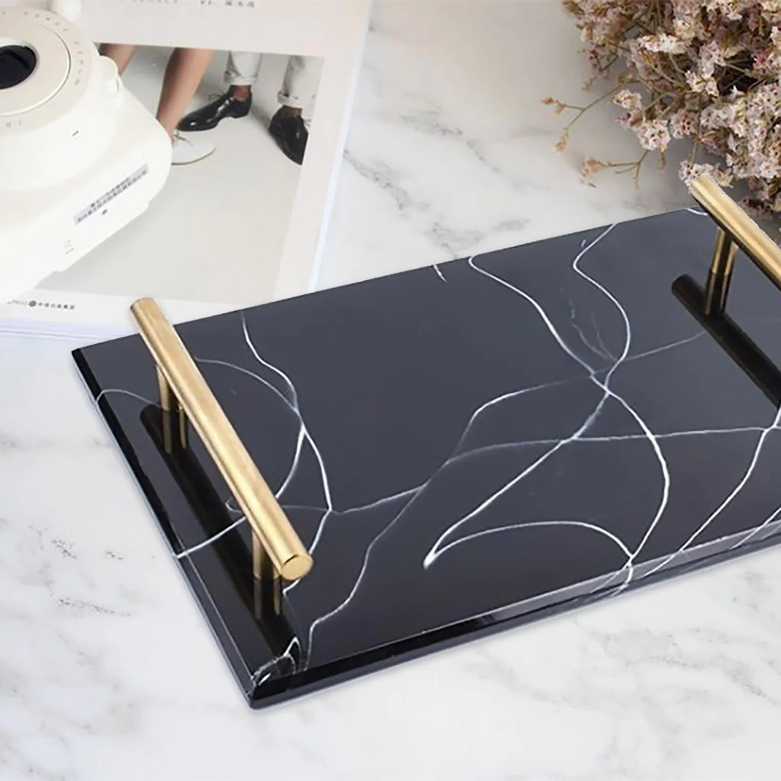 Nordic Marble-Style Display Tray