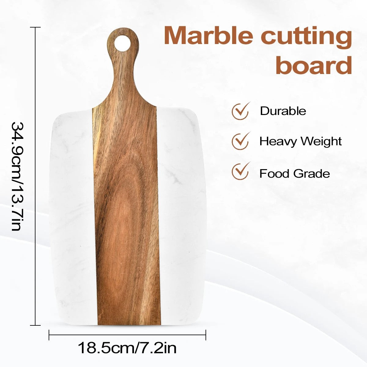 Acacia Wood and Marble Cutting Board