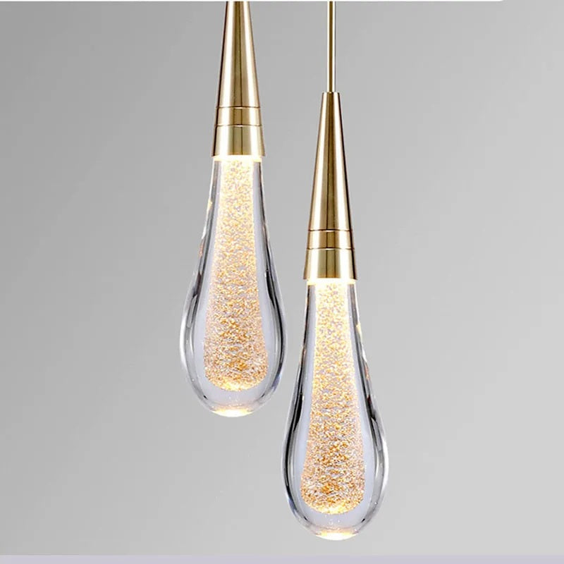 GoldenDrop – Crystal Drop Wall Light for Bedroom & Living Room