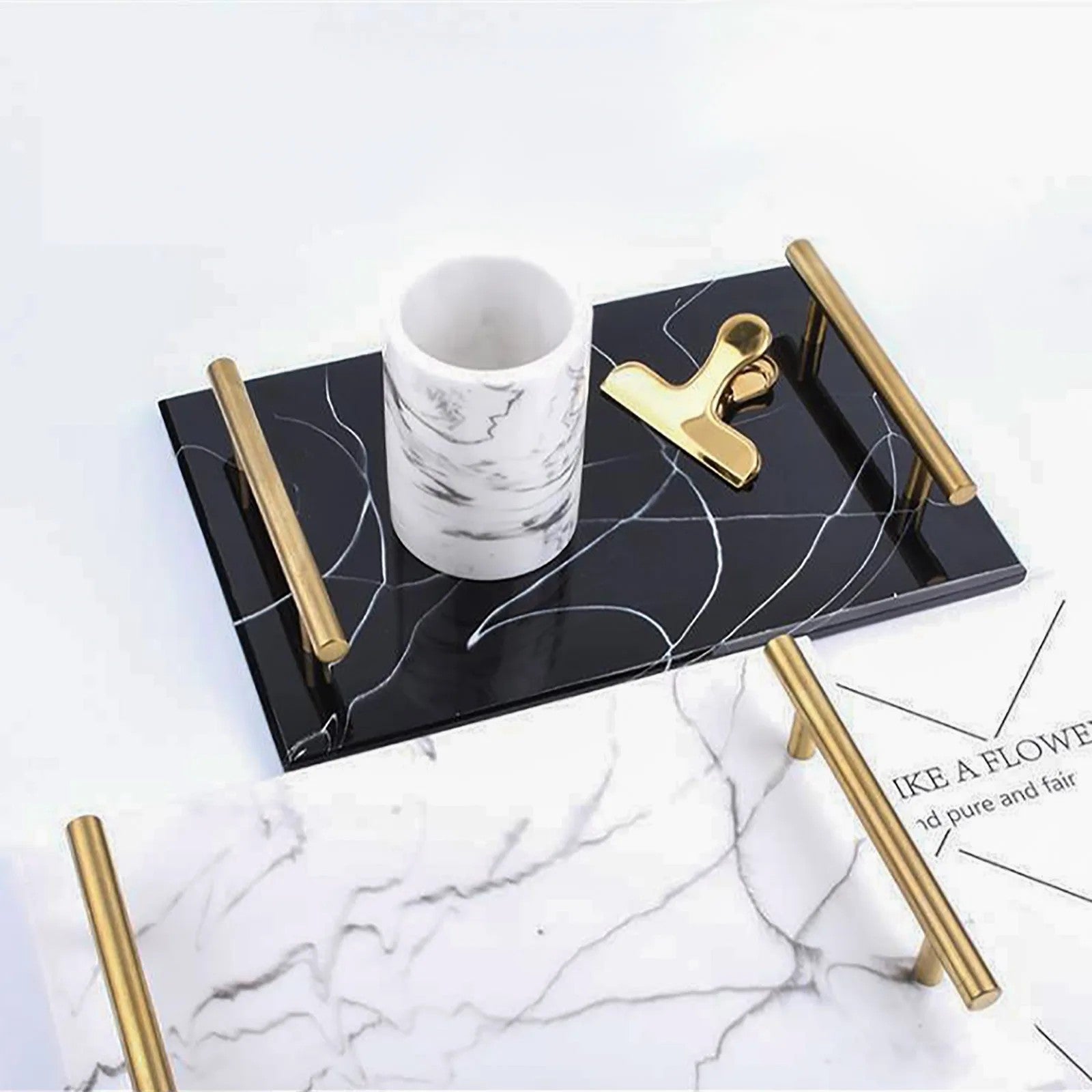 Nordic Marble-Style Display Tray