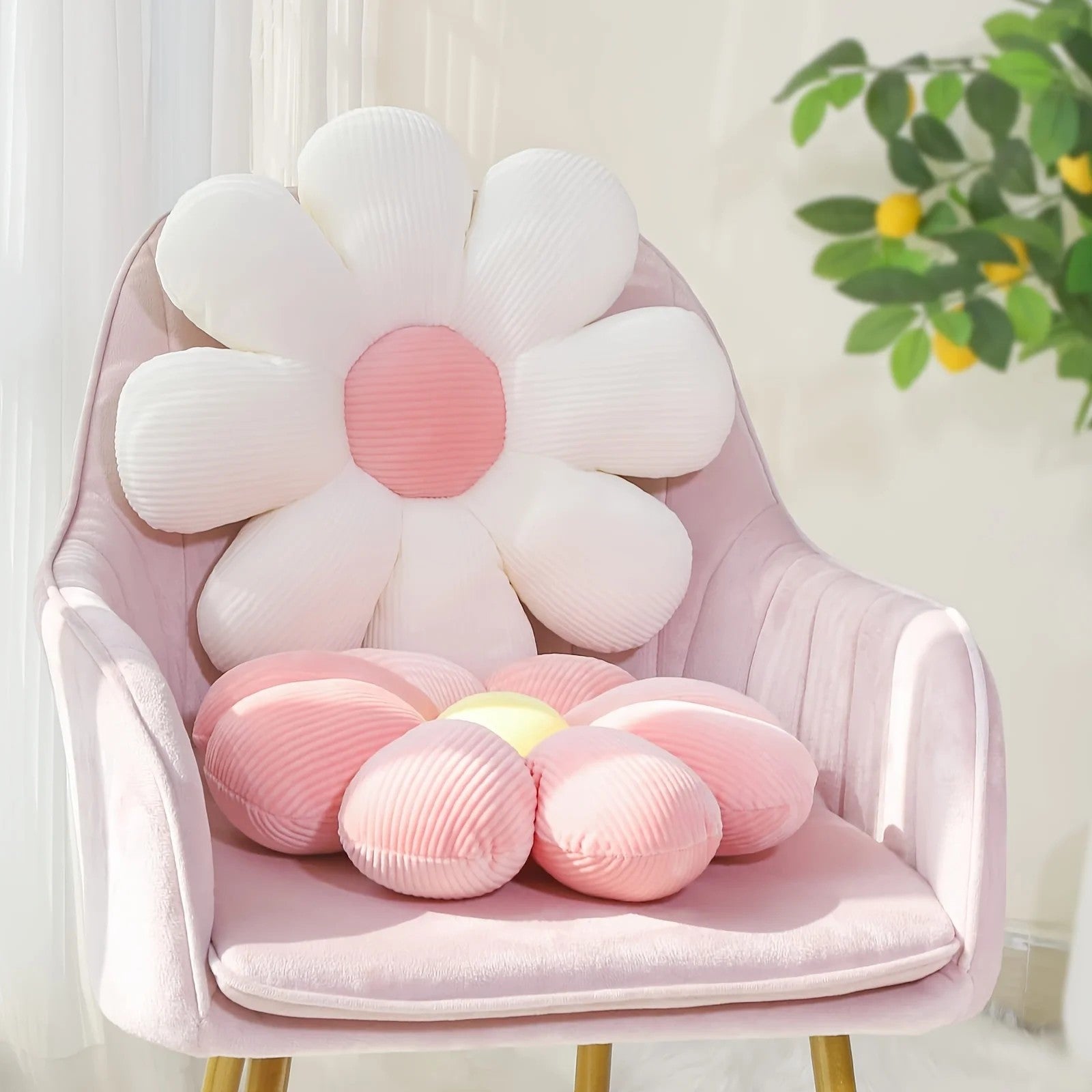 Ultra Soft Daisy Plush Floor Cushion