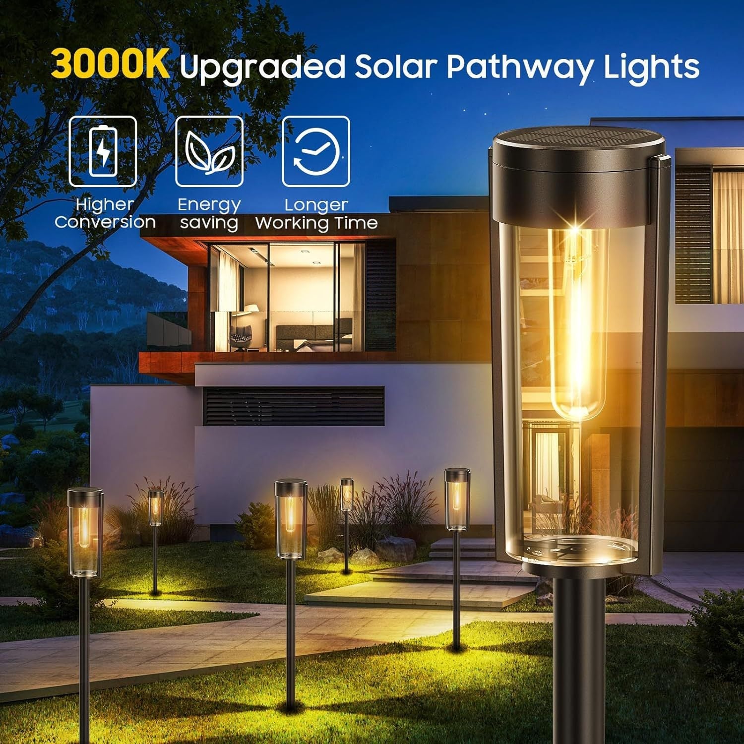 DreamScape™- Elegant Cylindrical Solar Walkway Lights