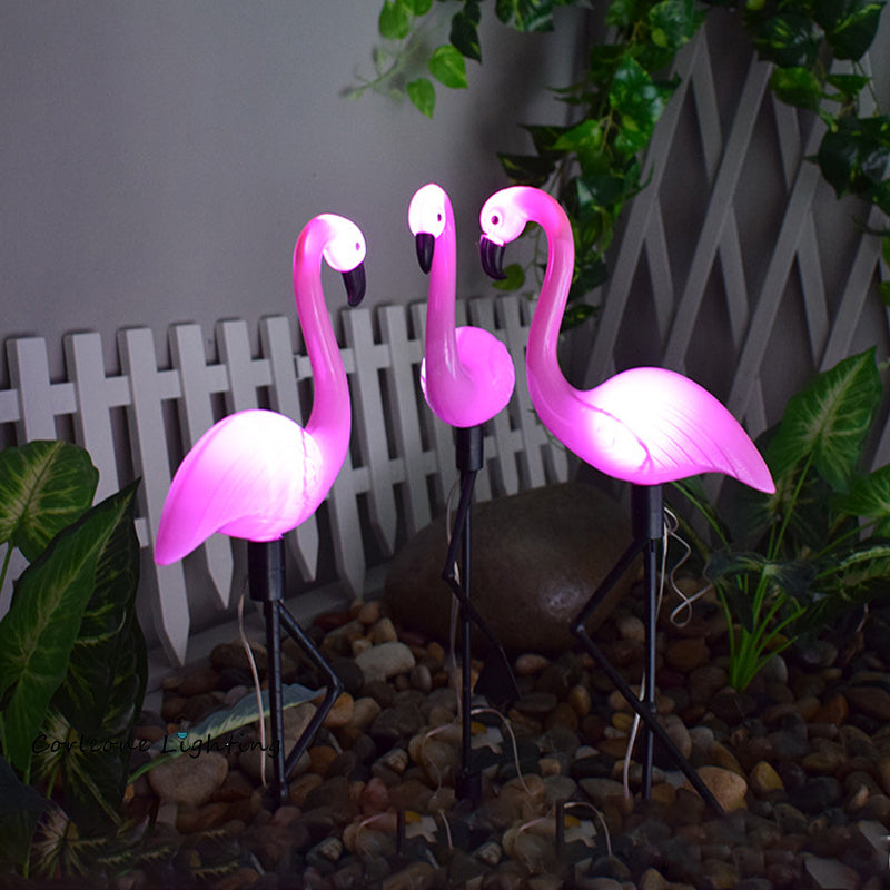 FlamingoGlow - solar-powered LED lawn flamingo lamp