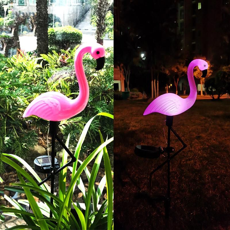 FlamingoGlow - solar-powered LED lawn flamingo lamp