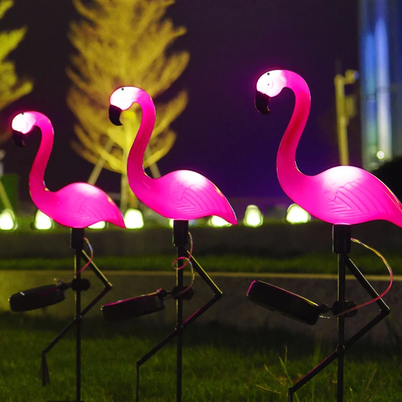 FlamingoGlow - solar-powered LED lawn flamingo lamp