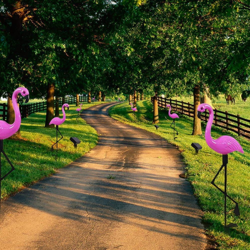 FlamingoGlow - solar-powered LED lawn flamingo lamp